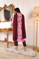 ✨ Premium Muslin Chanderi Kurta Set with Printed & Embroidered Design | Party Wear Kurti with Trouser & Dupatta | Festive & Wedding Collection Malaysia ✨