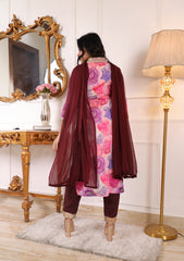 ✨ Premium Muslin Chanderi Kurta Set with Printed & Embroidered Design | Party Wear Kurti with Trouser & Dupatta | Festive & Wedding Collection Malaysia ✨