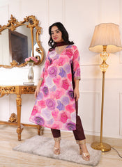 ✨ Premium Muslin Chanderi Kurta Set with Printed & Embroidered Design | Party Wear Kurti with Trouser & Dupatta | Festive & Wedding Collection Malaysia ✨