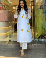 PURE COTTON CASUAL WEAR BLOCK PRINTED KURTI WITH PANT