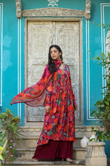 (Om-VoGue) floral pazzo kurti set