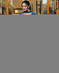 V-Neck Floral Printed kurta Set with Dupatta