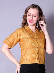 Classic Sensational Women’s Tops & Tunics – Printed Cotton Blend Short Sleeve Top | Stylish Casual Wear Malaysia 2025