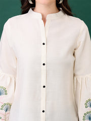 C01 Fancy Glamorous Women’s Tops & Tunics – Cotton Blend Solid Design | Stylish 3/4 Sleeve Casual & Office Wear Malaysia 2025