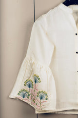 C01 Fancy Glamorous Women’s Tops & Tunics – Cotton Blend Solid Design | Stylish 3/4 Sleeve Casual & Office Wear Malaysia 2025