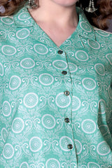 Women’s Relaxed Fit Printed Casual Shirt – Cotton Blend Short Sleeve Top | Stylish Daily & Office Wear Malaysia 2025 (C-12)