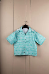 Women’s Relaxed Fit Printed Casual Shirt – Cotton Blend Short Sleeve Top | Stylish Daily & Office Wear Malaysia 2025 (C-12)