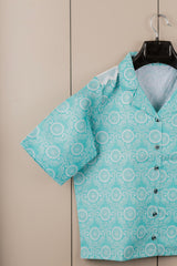 Women’s Relaxed Fit Printed Casual Shirt – Cotton Blend Short Sleeve Top | Stylish Daily & Office Wear Malaysia 2025 (C-12)