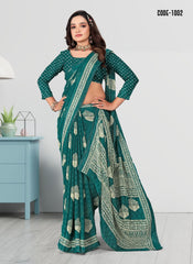 Woven Jacquard Butta Georgette saree with blouse for women