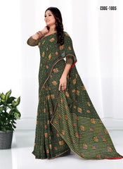 Woven Zari border Georgette saree with blouse for women