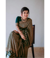 THE BANARASI SAREEIS MADE UP OF SILK THREADS WOVEN USING