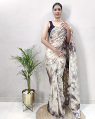 Premium Georgette golden weaves Ready to wear sarees