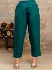 SANISA Women Silk Blend Ethnic Motifs Kurta Set with Trousers & Dupatta | Indian Kurti Suit for Women Malaysia | Party Wear Ethnic Outfit Online