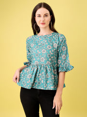 CHOLKI Beautiful Cotton Top for Women – Stylish Printed Short Sleeve Tunic | Casual & Daily Wear Cotton Tops Malaysia 2025