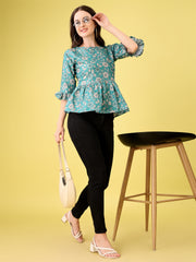 CHOLKI Beautiful Cotton Top for Women – Stylish Printed Short Sleeve Tunic | Casual & Daily Wear Cotton Tops Malaysia 2025