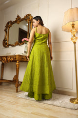 WOMEN FLORAL EMBROIDERED KURTA WITH PALAZZOS & WITH DUPATTA