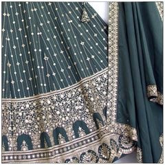 Light Green sequins embroidery Wedding Lehenga Choli