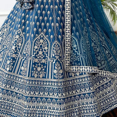 Light Blue Wedding Lehenga Choli for Women