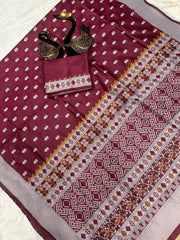 Latest 4 color soft silk woven jacquard saree
