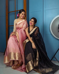 Organza jacquard woven soft & light weight saree