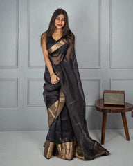 Organza jacquard woven soft & light weight saree