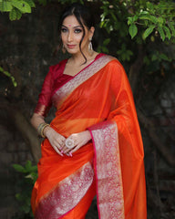 Organza jacquard woven soft & light weight saree
