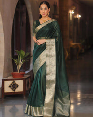 Organza jacquard woven soft & light weight saree