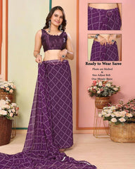 2 Popular color of Georgette one minute ready to wear saree