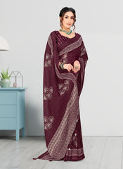 Jacquard Butta Satin border Georgette saree with blouse for women