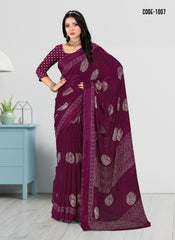 Jacquard Butta Woven Georgette saree with blouse for women