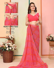 3 Best color of Bandhani print Georgette one minute ready to wear saree