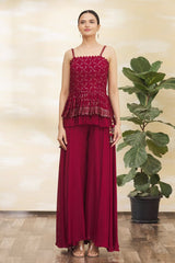 Demanding Maroon Coloured Embroidaired Worked Kurta Set