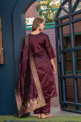 Pashmina Royal Maroon – Embroidered Festive Suit Set