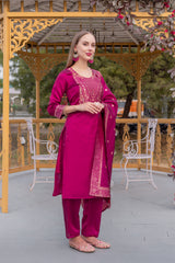 Sadgi Cherry Soft Silk Kurta Set with Bottom & Jacquard Dupatta | Elegant Jacquard Work | Festive & Party Wear – Malaysia