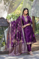 Jasmin Soft Silk Kurta Set with Bottom & Dupatta | Jacquard Work | Festive & Party Wear | Malaysia Online Shopping