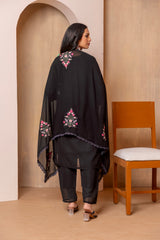 SUCHI BLACK COLOURED WOMEN'S HEAVY FAUX GEORGETTE KURTA WITH PANT DUPATTA SET