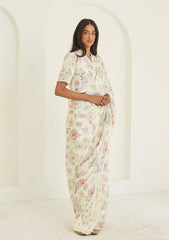 white Color georgette Saree With Sequence Work