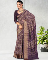 Best selling Zari Weaving Jacquard border Soft Cotton saree with blouse for women