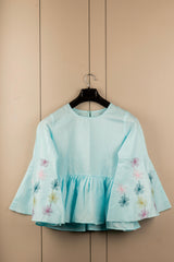 C05 Classy Graceful Women’s Tops & Tunics – Solid Cotton Blend | Elegant 3/4 Sleeve Casual & Office Wear Malaysia 2025