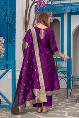 Purple Coloured traditonal wear kurta set
