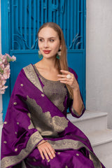 Purple Coloured traditonal wear kurta set