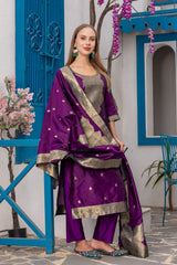 Purple Coloured traditonal wear kurta set