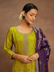 GREEN COLOURED TREDITIONAL WEAR KURTA SET