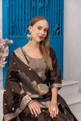 COFFEE COLOURED TREDITIONAL WEAR KURTA SET