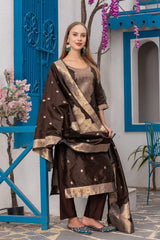 COFFEE COLOURED TREDITIONAL WEAR KURTA SET