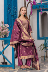 LIGHT PINK COLOURED TREDITIONAL WEAR KURTA SET