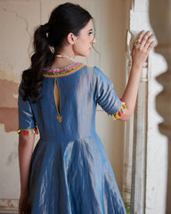 Moonlight Blue Anarkali Set