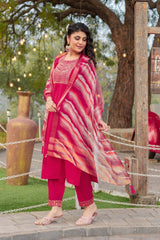 PINK COLOURED TREDITIONAL WEAR KURTA SET