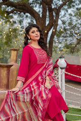 PINK COLOURED TREDITIONAL WEAR KURTA SET