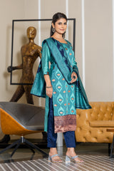 GREY COLOURED WOMEN'S POLYSTER KURTA WITH DUPATTA SET